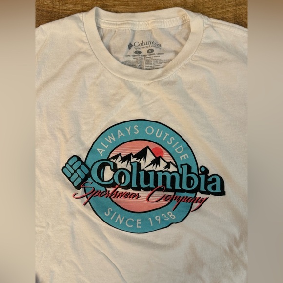 Columbia Men's Cream Graphic Tee-Large - Picture 1 of 4